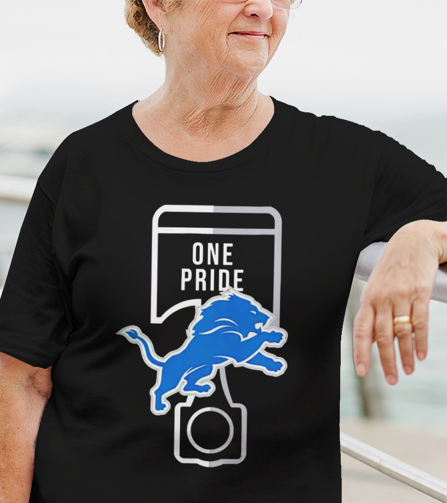 Detroit Lions One Pride Blue Lion T-Shirt