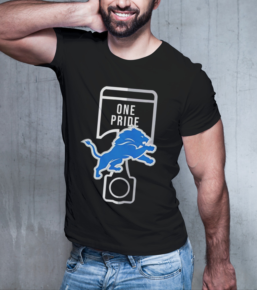 Detroit Lions One Pride Blue Lion T-Shirt