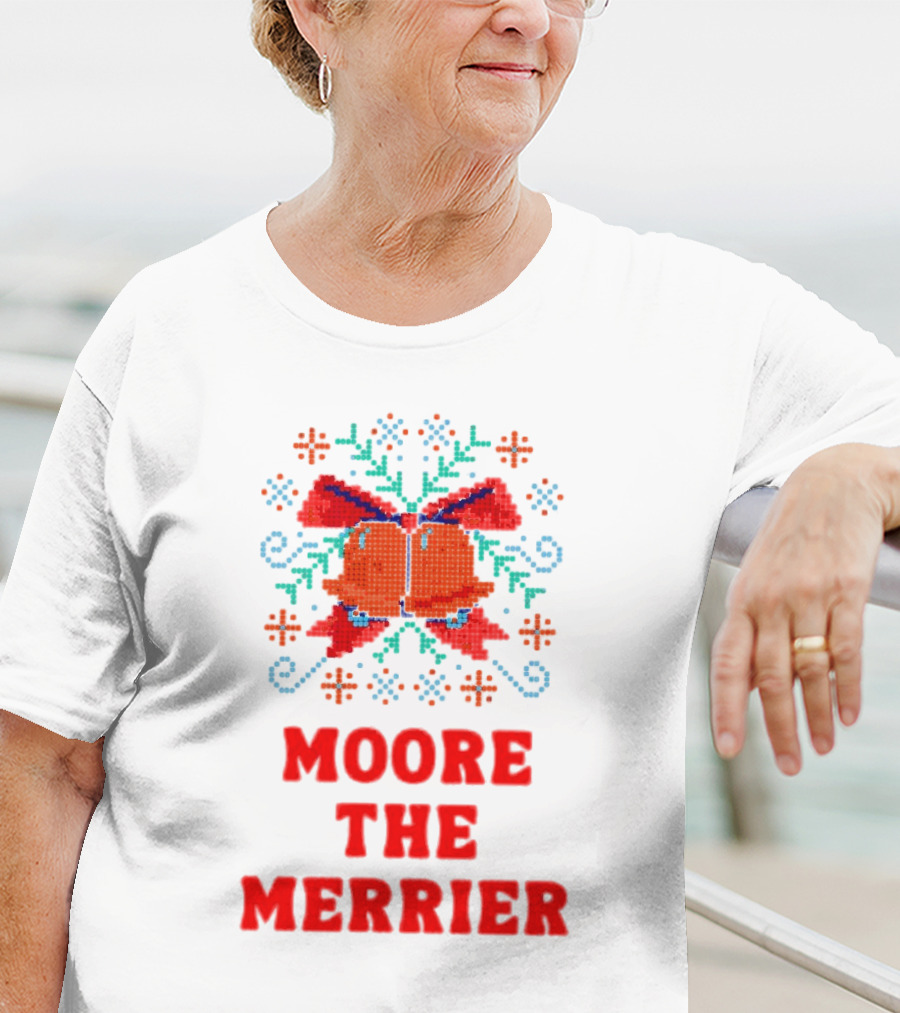 Moore The Merrier Christmas Bow Festive Decor T-Shirt