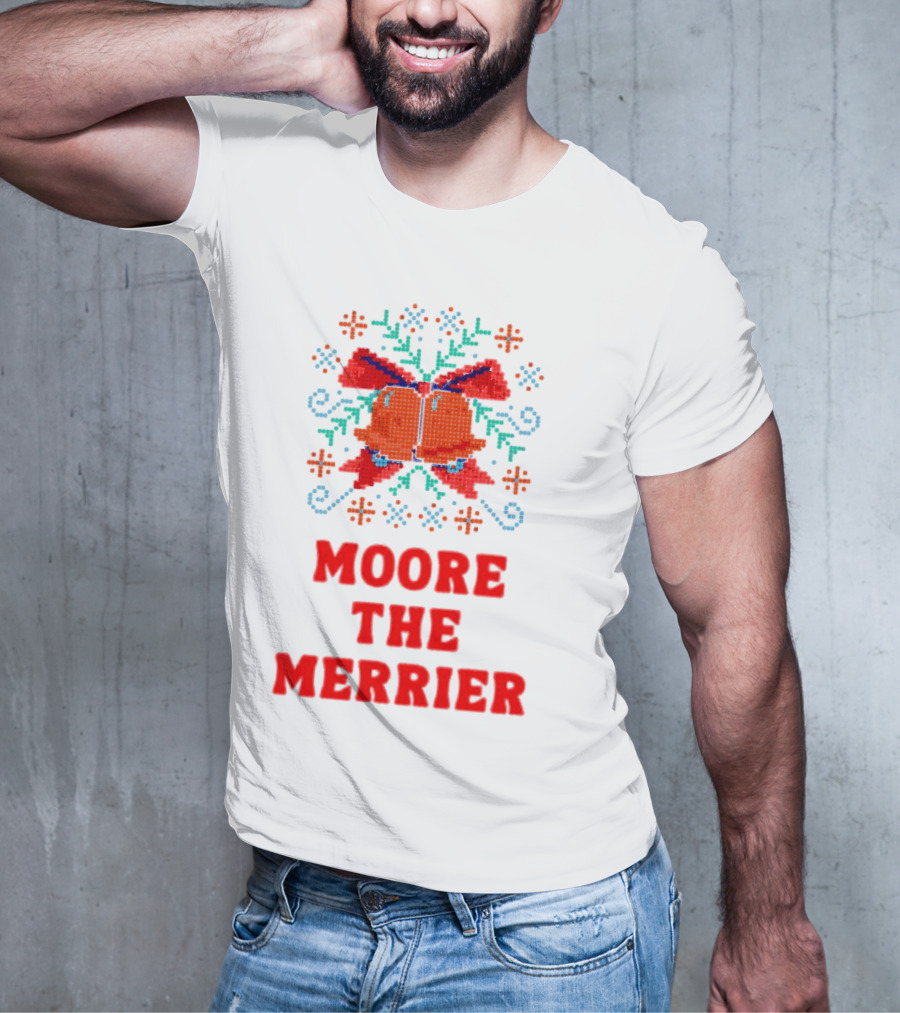 Moore The Merrier Christmas Bow Festive Decor T-Shirt