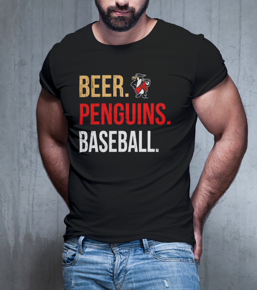 Beer Penguins Baseball 108 Stitches T-Shirt