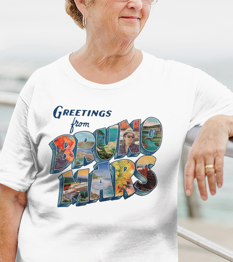 Greetings From Bruno Mars Island Escape Postcard T-Shirt