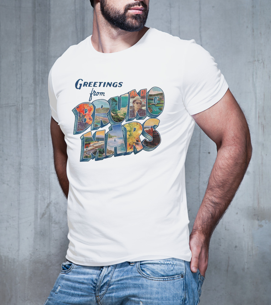 Greetings From Bruno Mars Island Escape Postcard T-Shirt