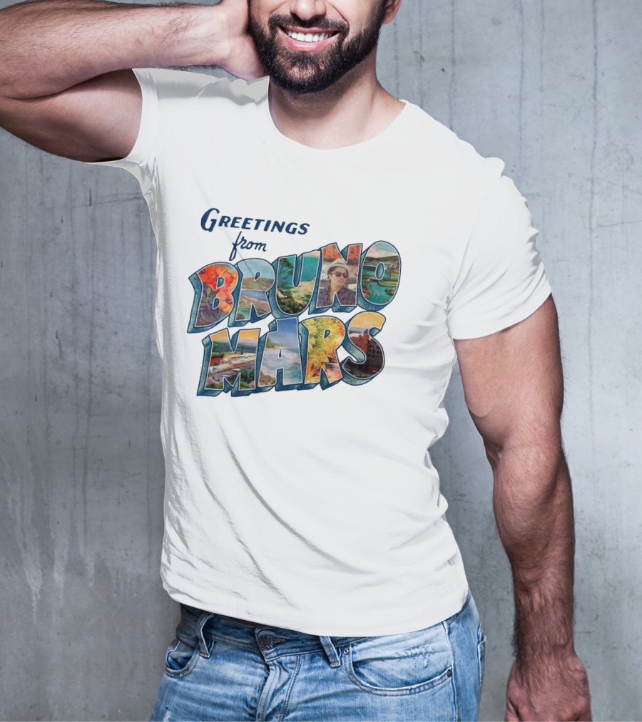Greetings From Bruno Mars Island Escape Postcard T-Shirt