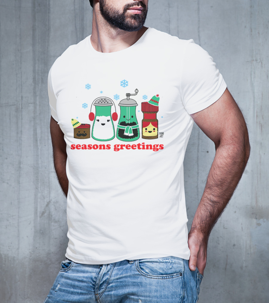 Seasons Greetings Christmas Cute Winter Spice Character T-Shirt