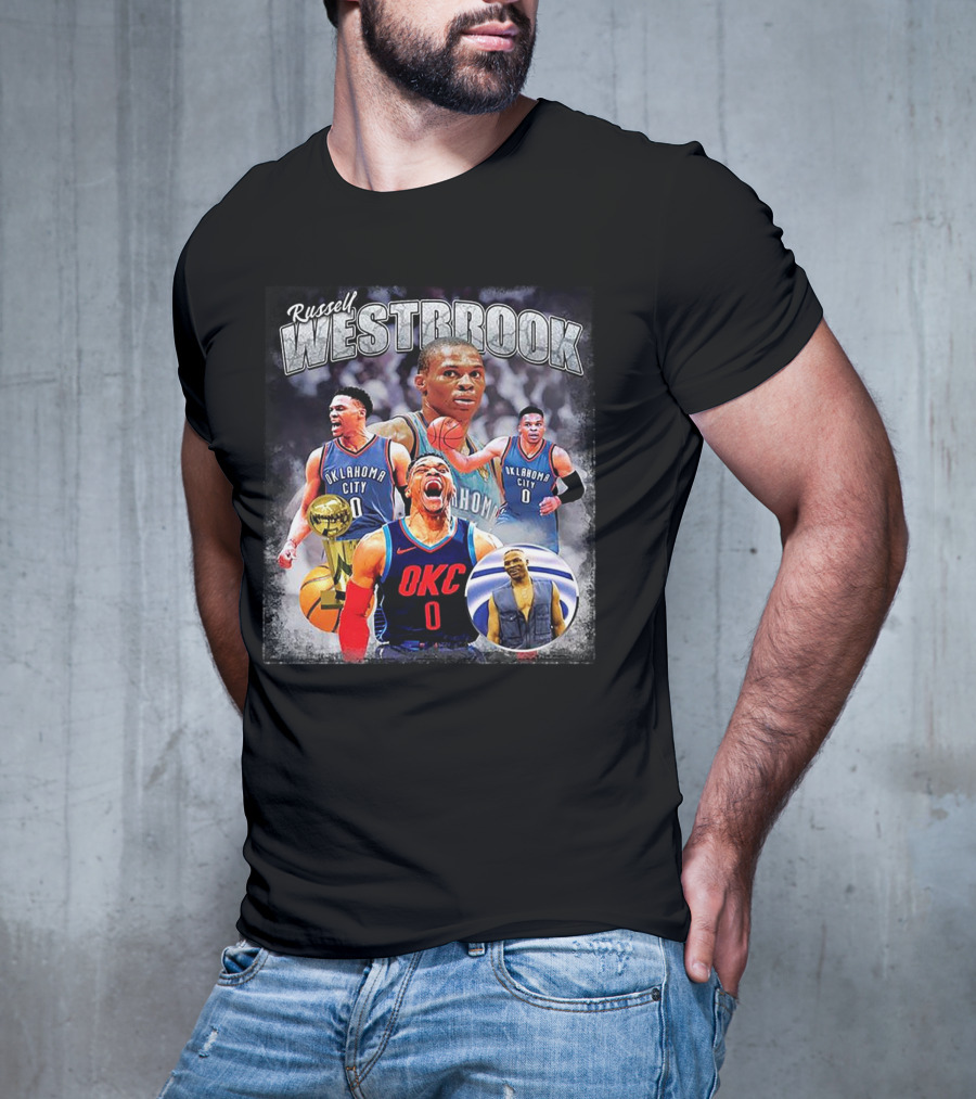 Russell Westbrook Oklahoma City Thunder NBA Vintage 80s Champion T-Shirt
