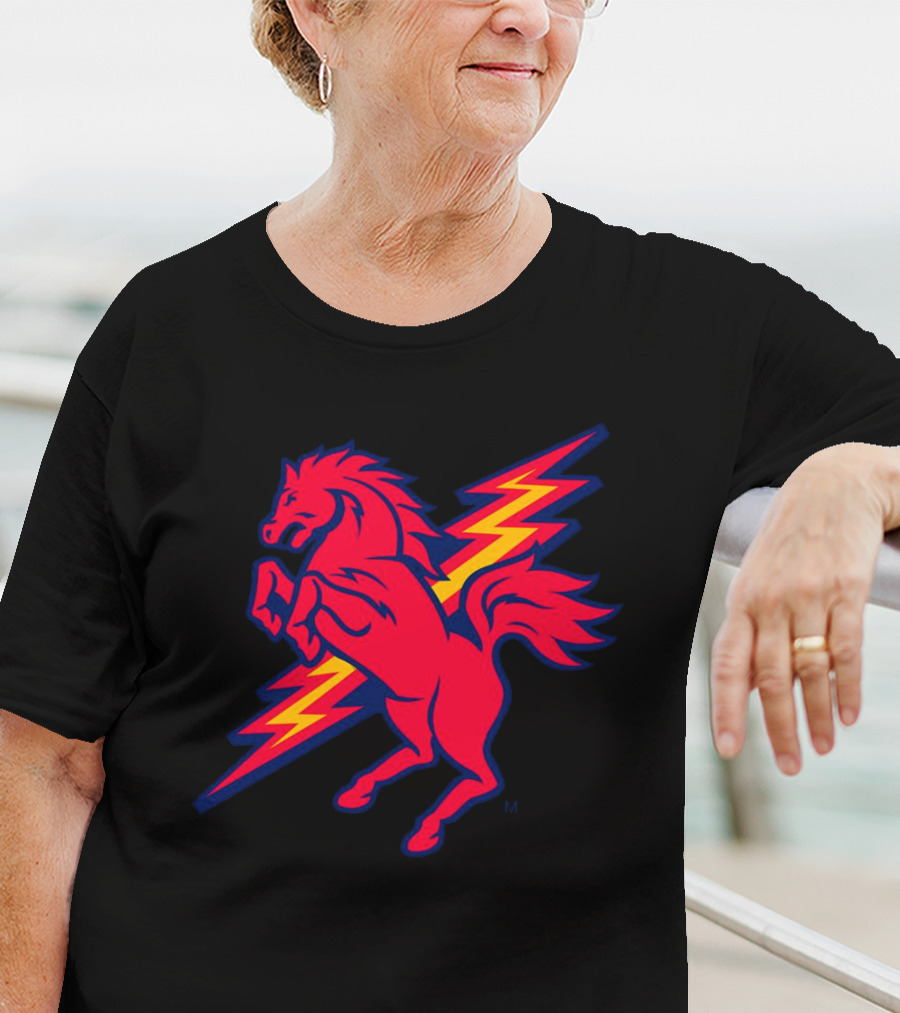 St. John's Red Storm Thunder Horse Lightning Bolt T-Shirt