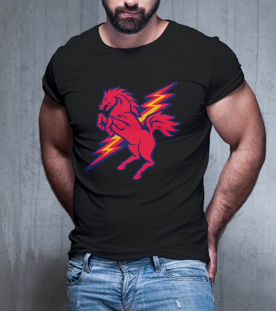 St. John's Red Storm Thunder Horse Lightning Bolt T-Shirt