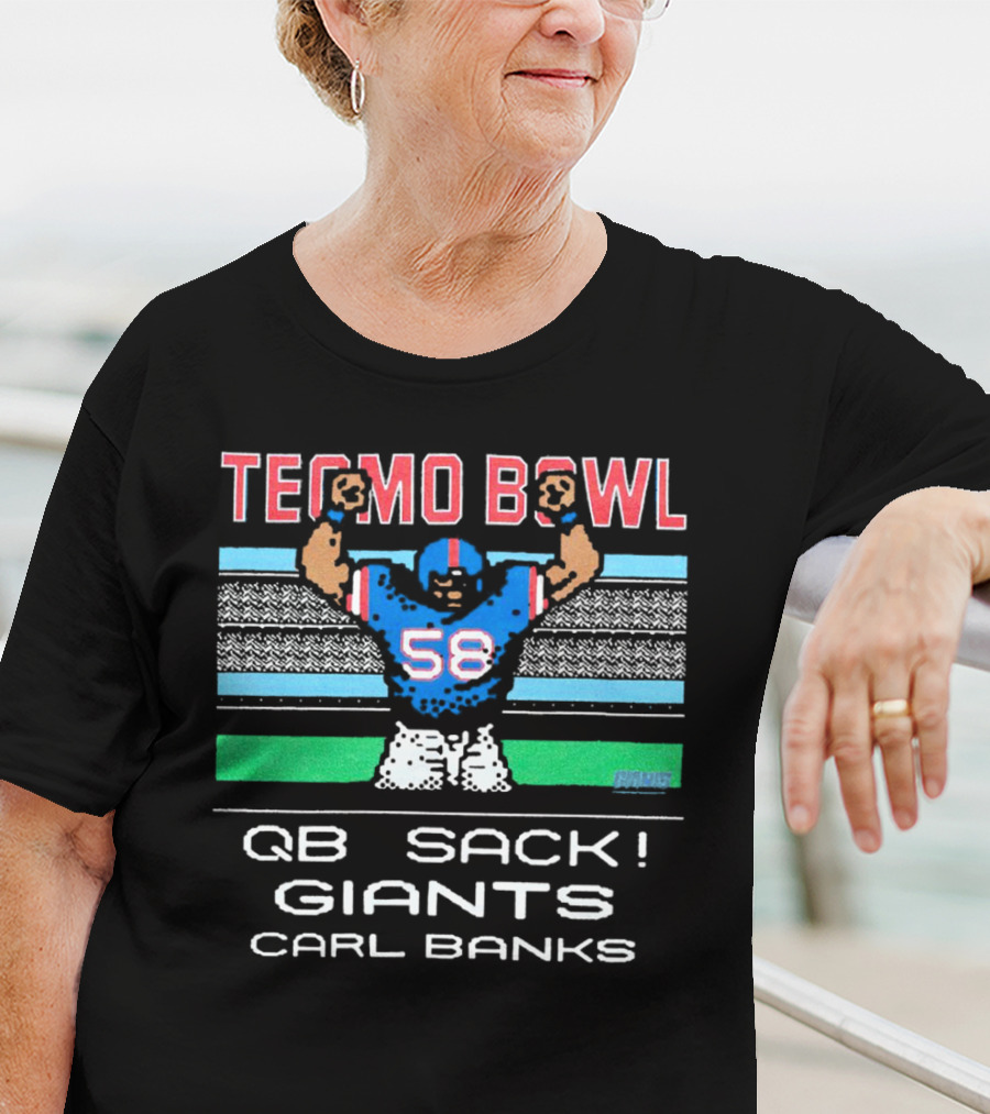 Tecmo Bowl QB Sack Giants Carl Banks 58 T-Shirt