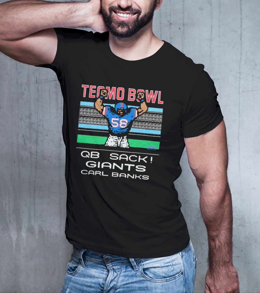 Tecmo Bowl QB Sack Giants Carl Banks 58 T-Shirt