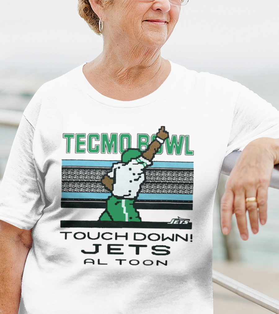 Tecmo Bowl Touch Down New York Jets Al Toon Retro Gaming Iconic Scene T-Shirt