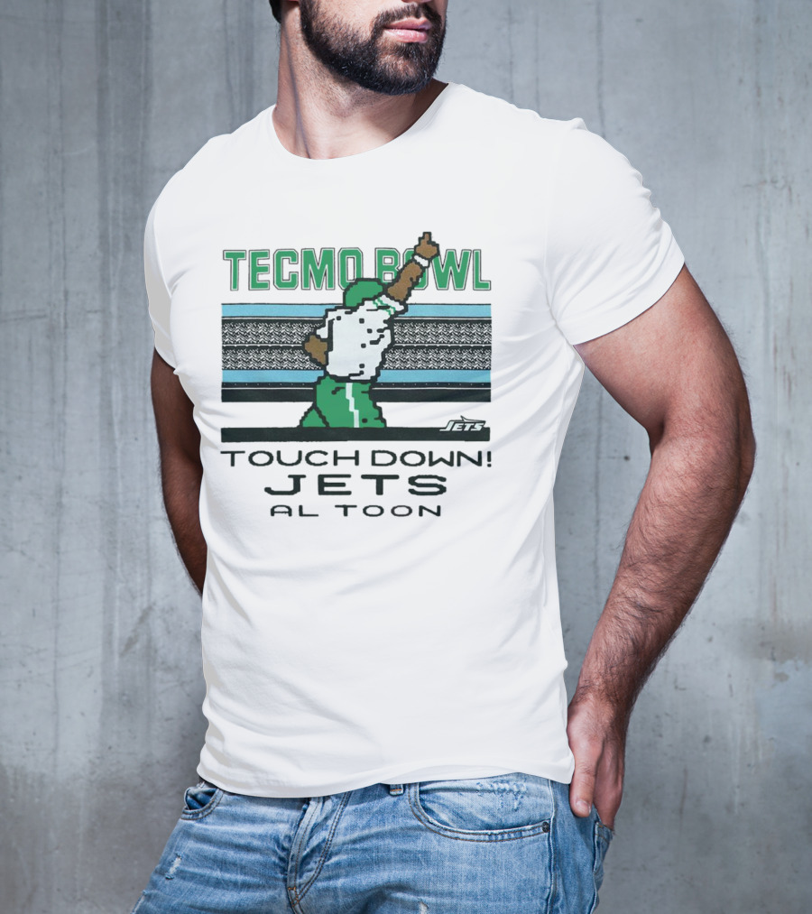Tecmo Bowl Touch Down New York Jets Al Toon Retro Gaming Iconic Scene T-Shirt