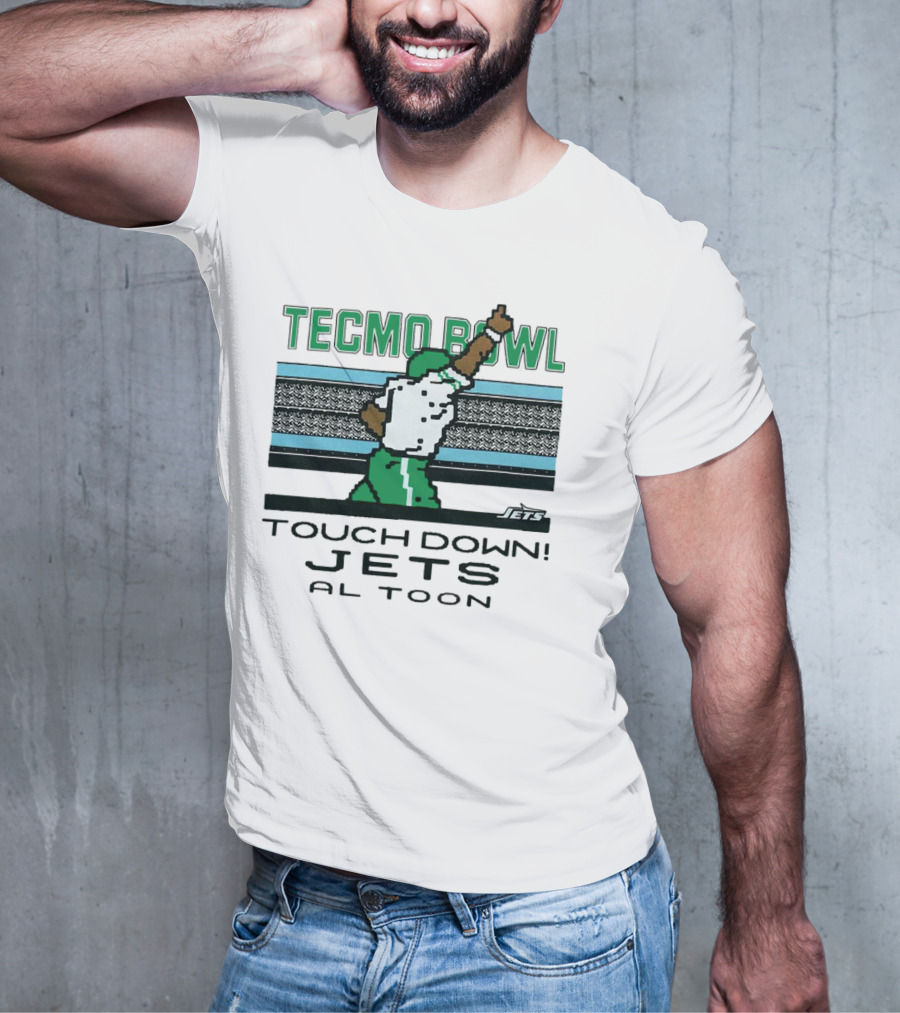 Tecmo Bowl Touch Down New York Jets Al Toon Retro Gaming Iconic Scene T-Shirt