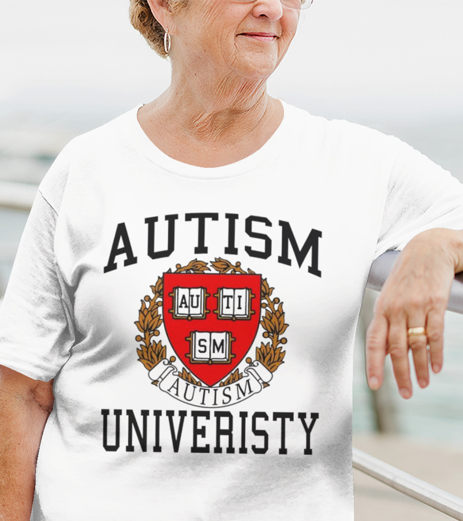 AUTISM UNIVERSITY AUTISM CREST LOGO T-Shirt