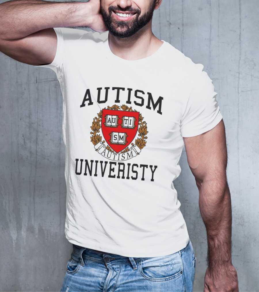 AUTISM UNIVERSITY AUTISM CREST LOGO T-Shirt