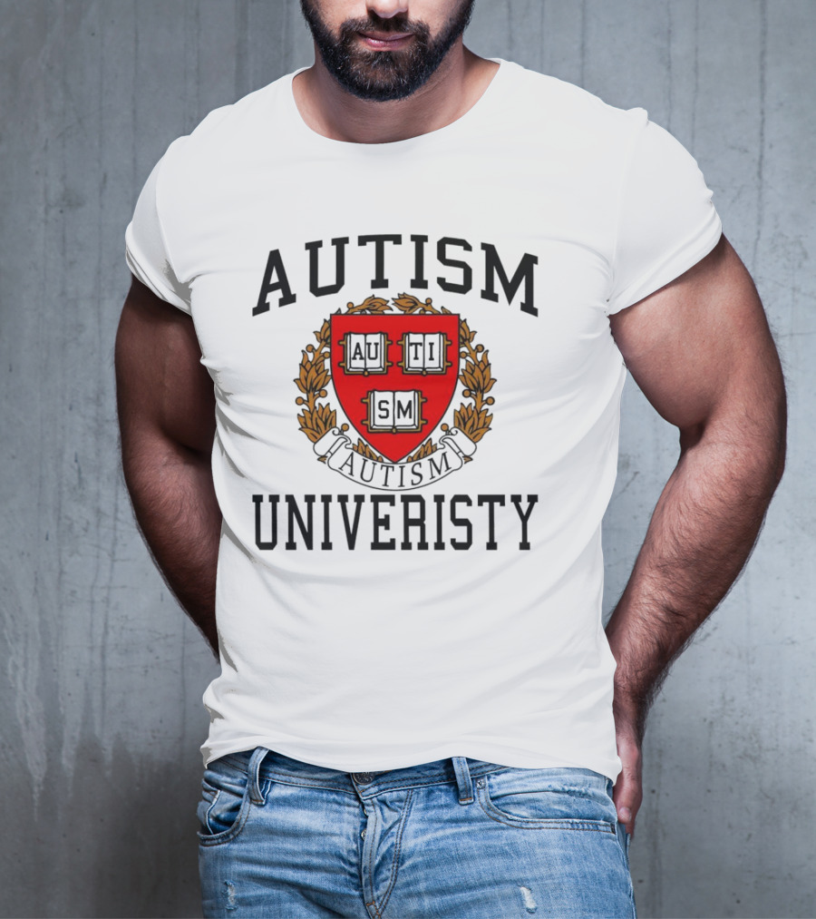 AUTISM UNIVERSITY AUTISM CREST LOGO T-Shirt