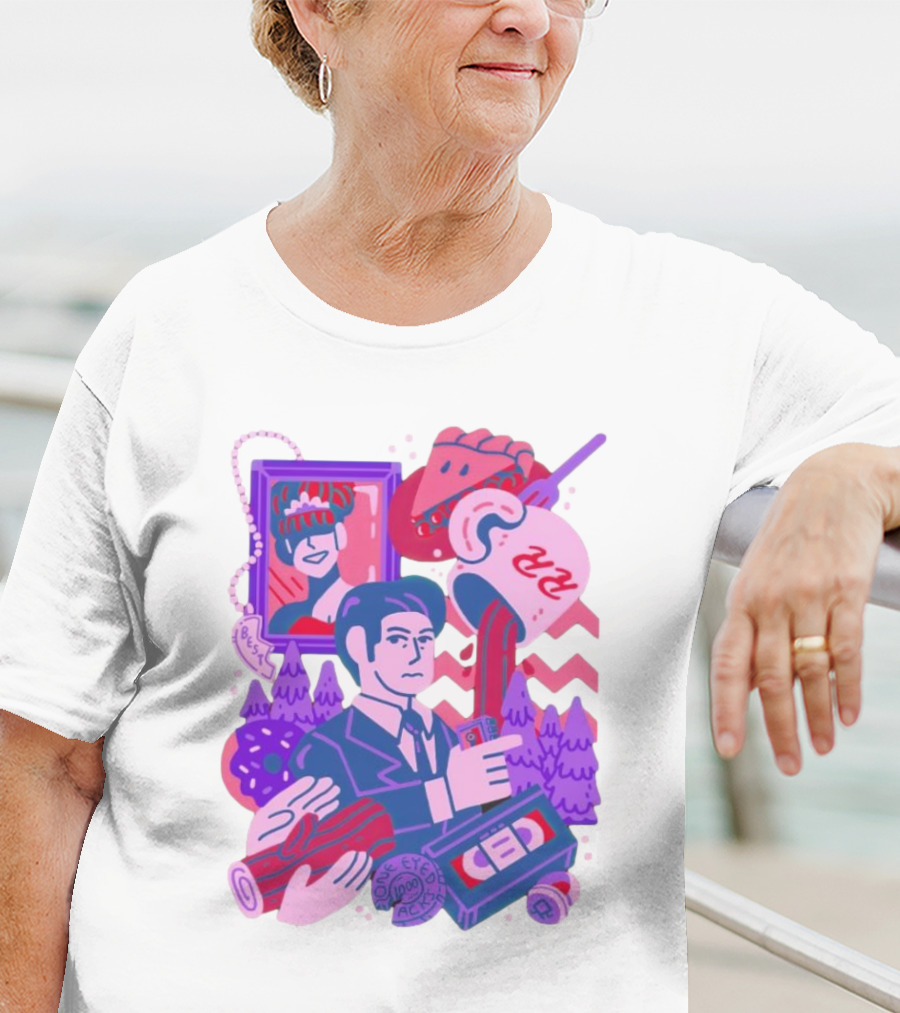 Meanwhile Twin Peaks Mystery Icons And Coffee Pie Logs T-Shirt