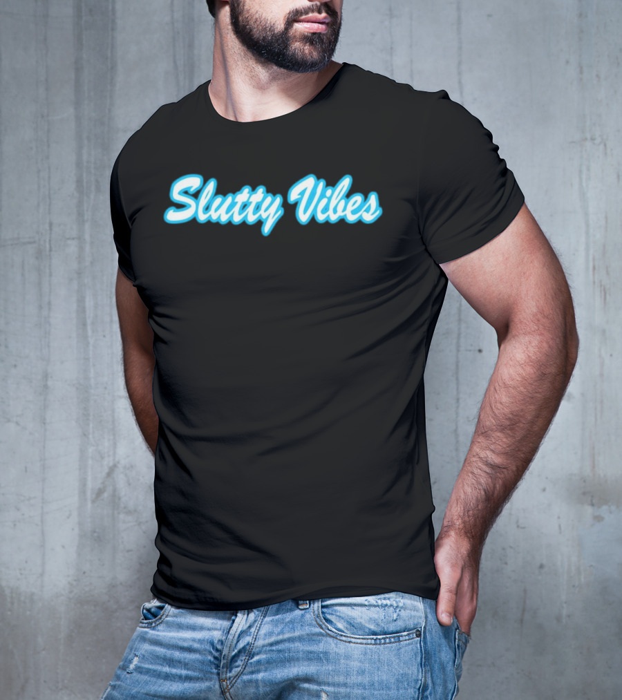 Slutty Vibes Neon Text T-Shirt