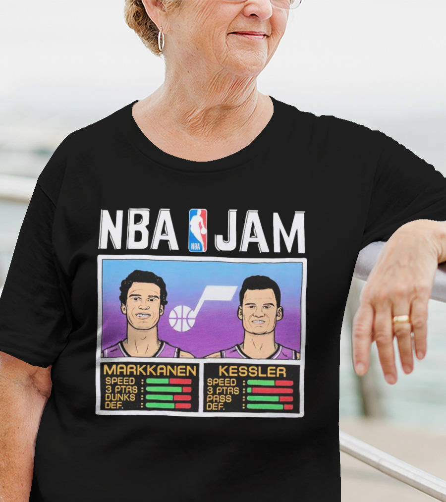 NBA Jam Jazz Markkanen Kessler Player Stats T-Shirt