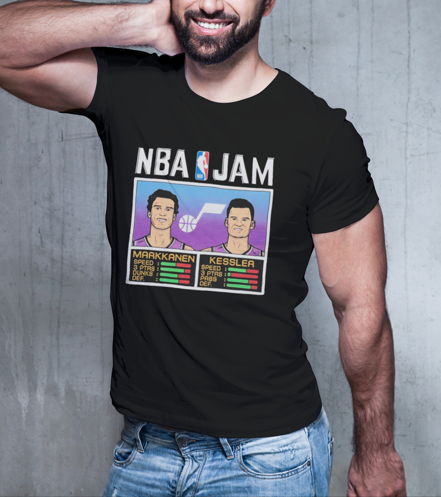NBA Jam Jazz Markkanen Kessler Player Stats T-Shirt
