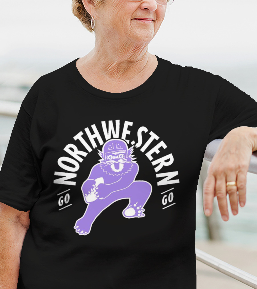 Northwestern Wildcats Football Mascot Go Northwestern Go T-Shirt