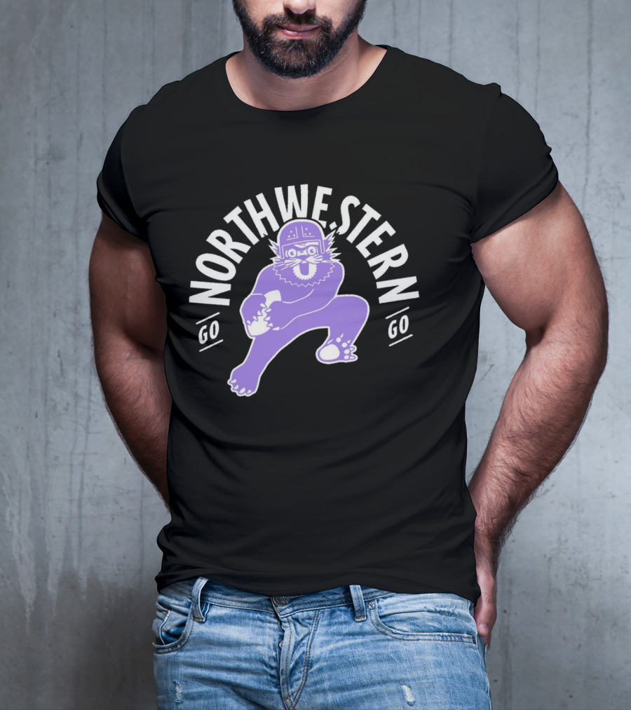 Northwestern Wildcats Football Mascot Go Northwestern Go T-Shirt