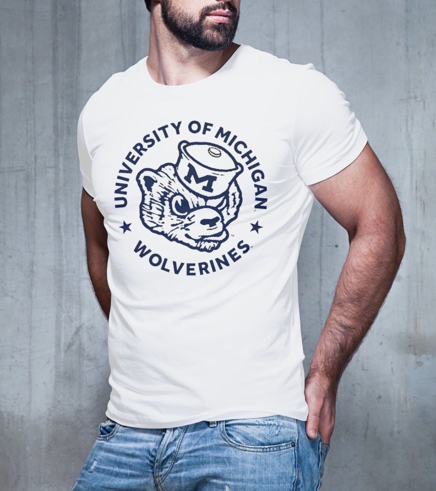 University Of Michigan Wolverines Mascot M Hat T-Shirt