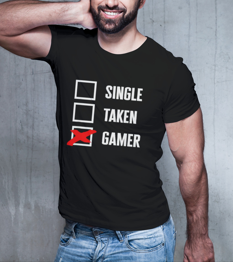 Single Taken Gamer Checkbox With Red X T-Shirt