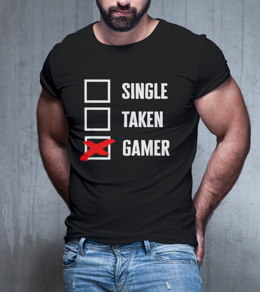 Single Taken Gamer Checkbox With Red X T-Shirt