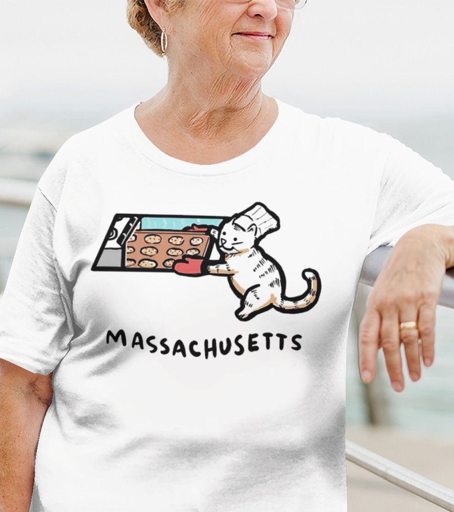 Massachusetts Baking Cat Meowsachusetts Cookies T-Shirt
