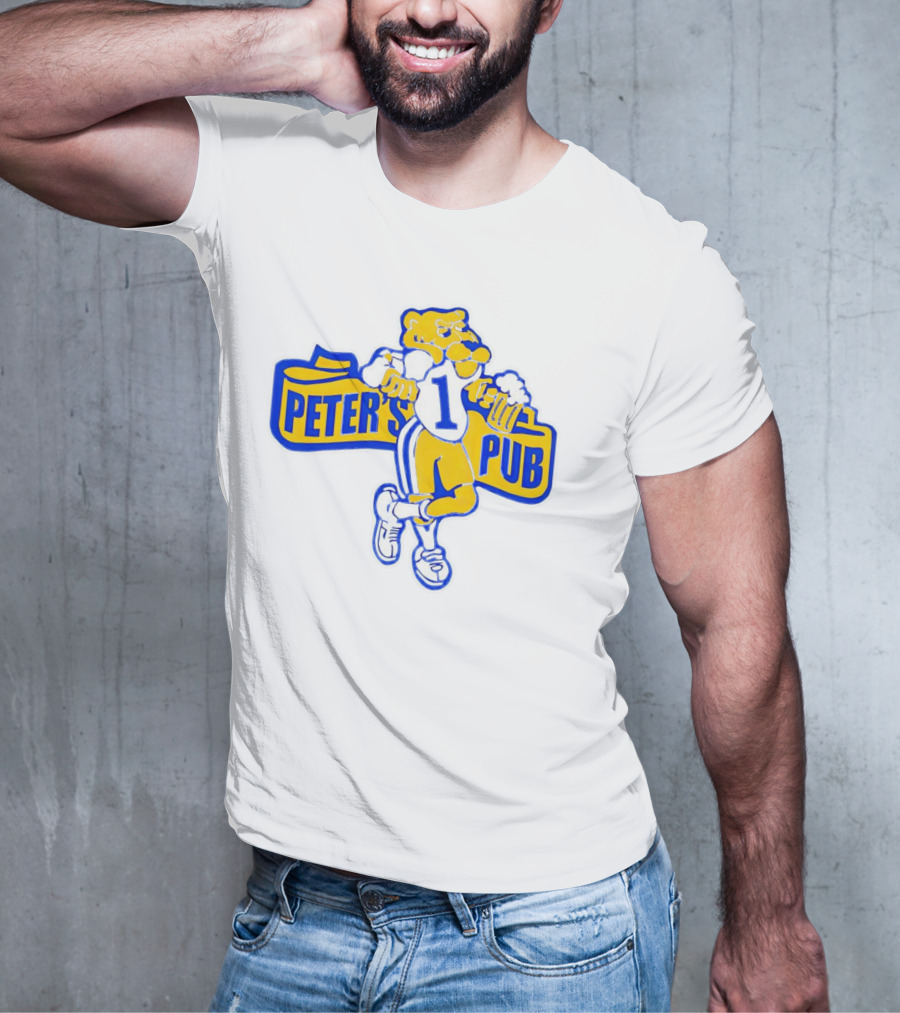 Peter's Pub Pittsburgh Mascot Holding Steins T-Shirt