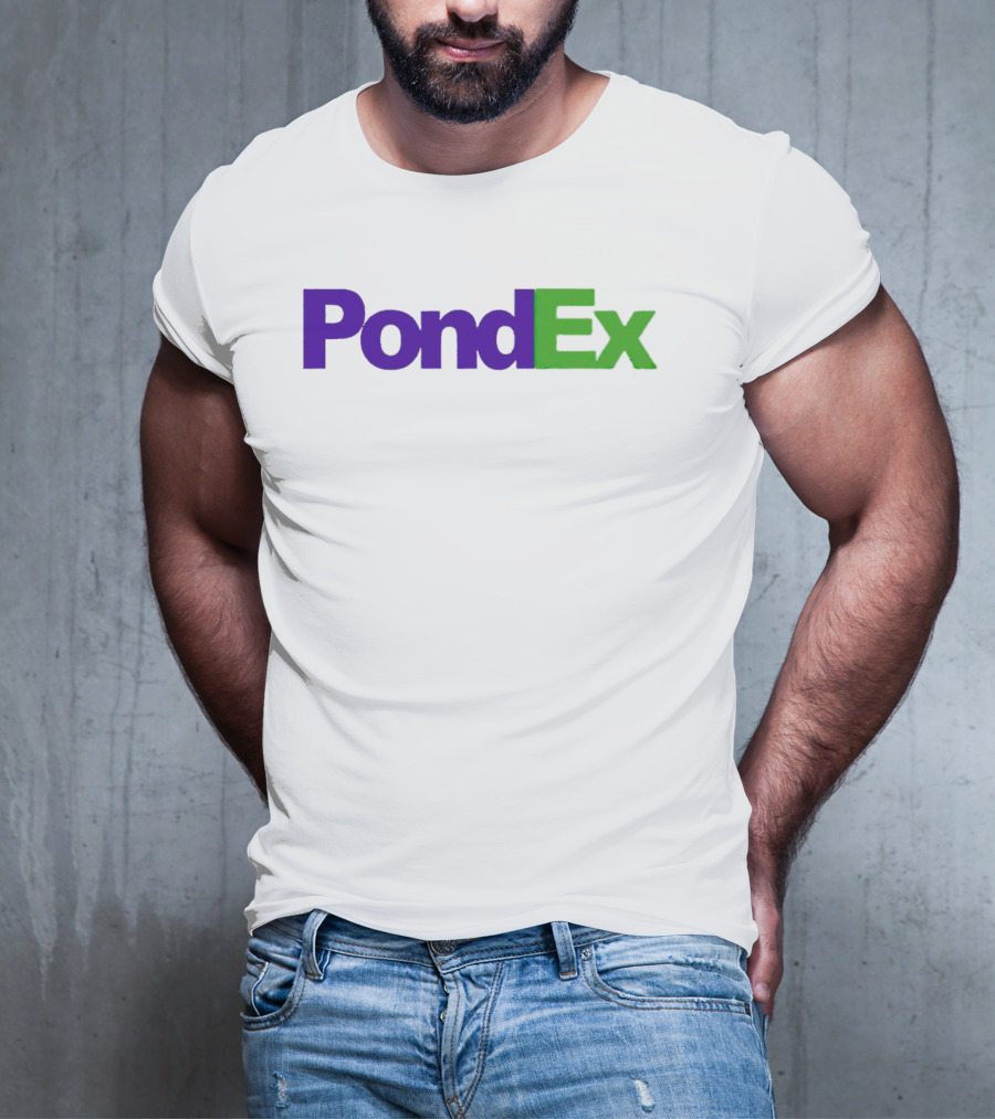 PondEx Bold Purple Green Text T-Shirt