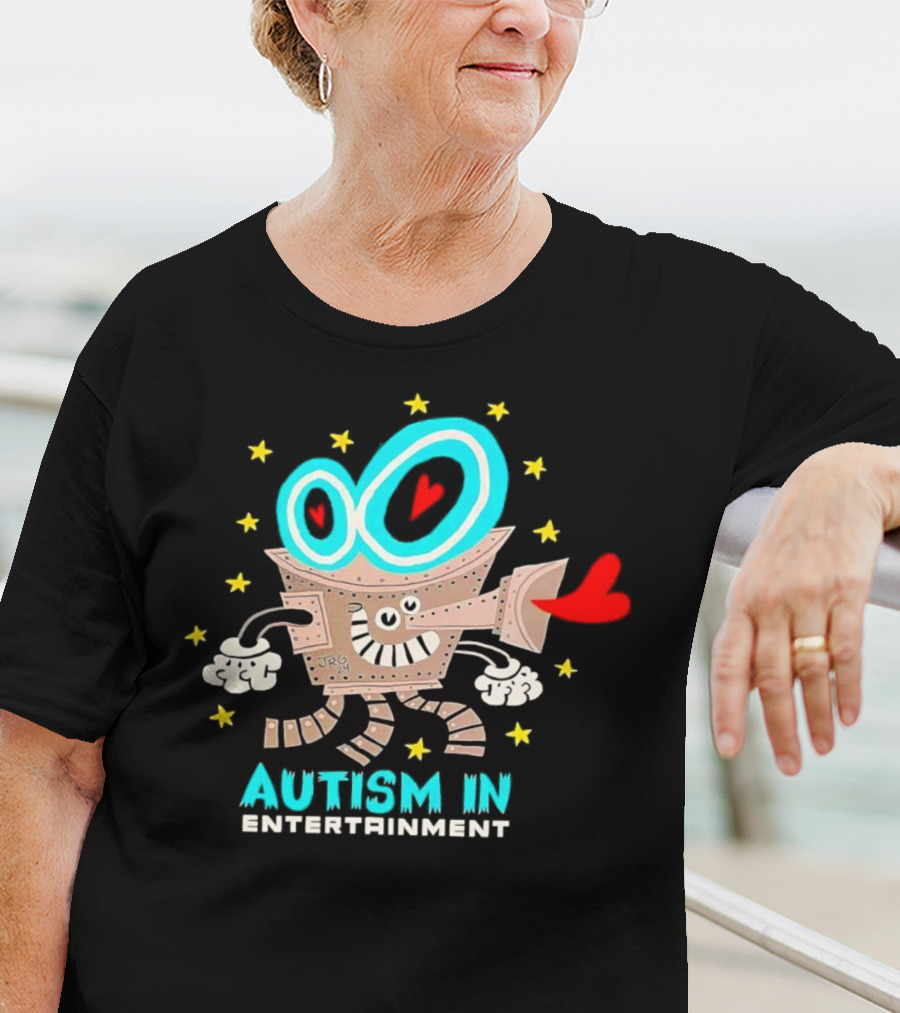 Autism In Entertainment Starry-Eyed Robot With Heart Projector T-Shirt