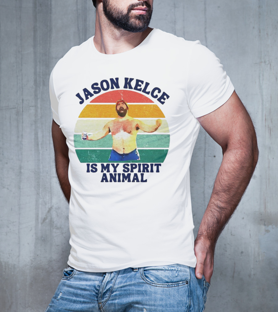 Jason Kelce Is My Spirit Animal Vintage Retro T-Shirt