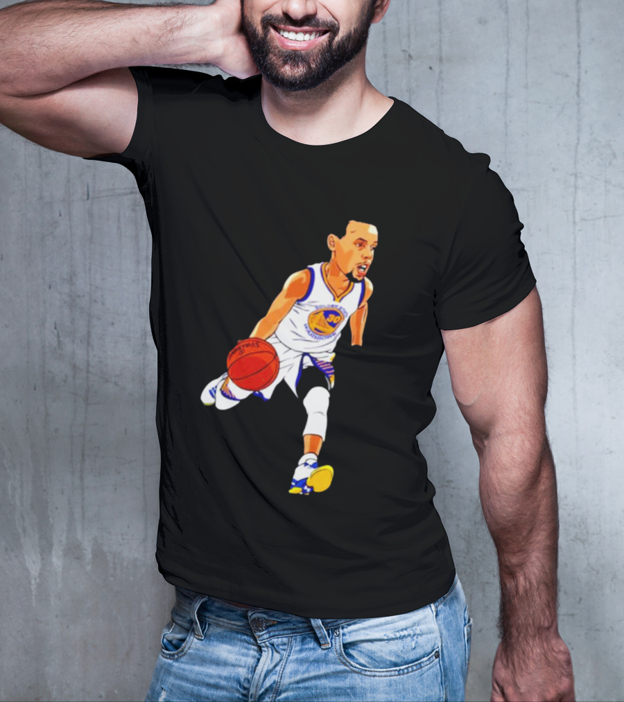 Steph Curry Oakland Basketball Cartoon Golden State Warriors T-Shirt