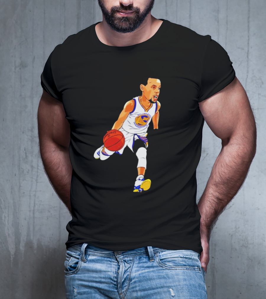Steph Curry Oakland Basketball Cartoon Golden State Warriors T-Shirt