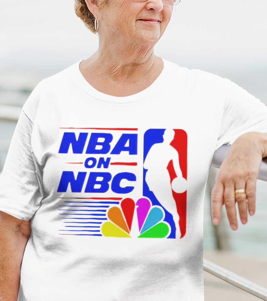 NBA On NBC Basketball Silhouette With Peacock T-Shirt