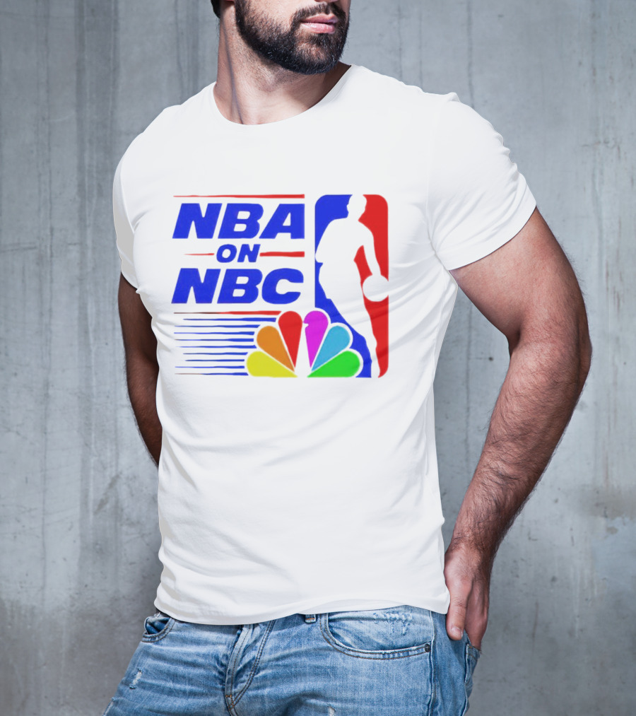 NBA On NBC Basketball Silhouette With Peacock T-Shirt