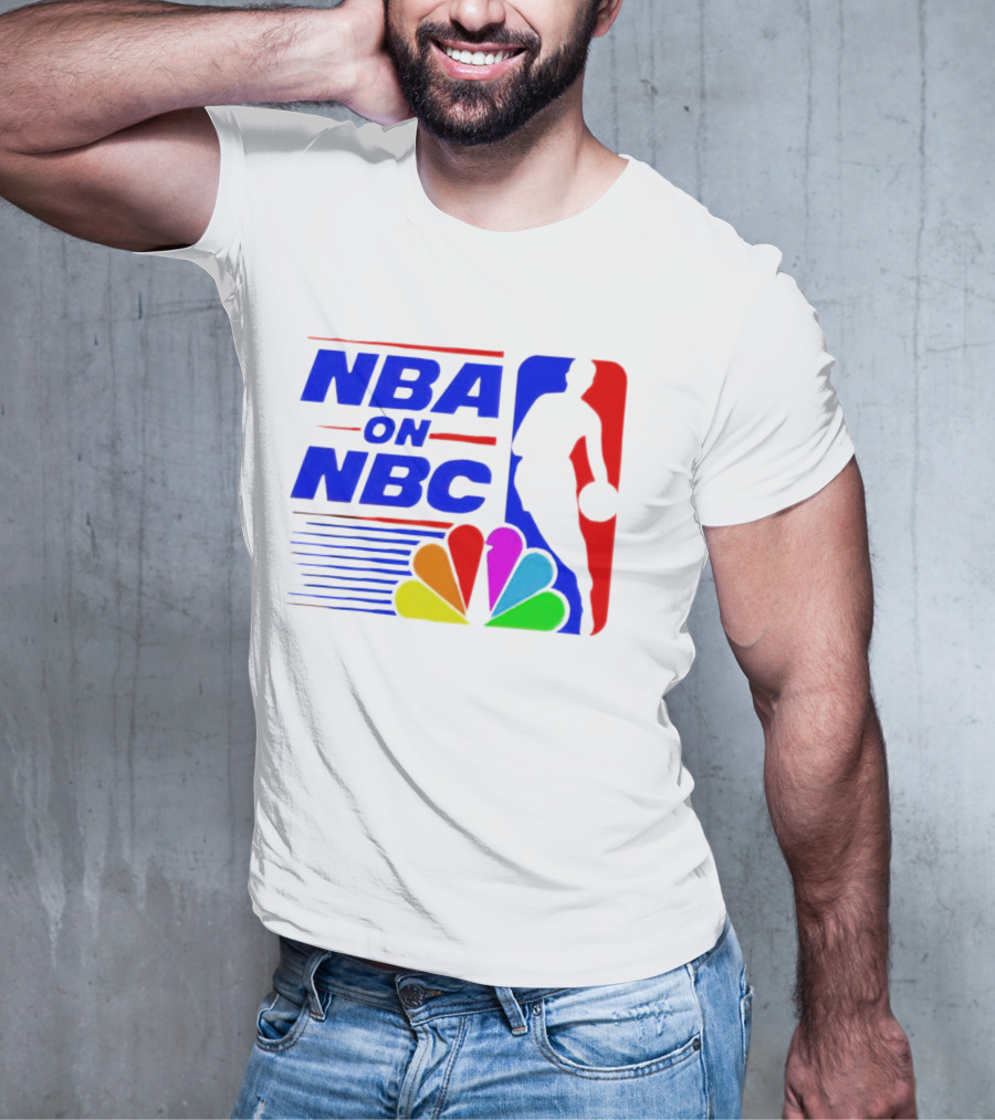 NBA On NBC Basketball Silhouette With Peacock T-Shirt