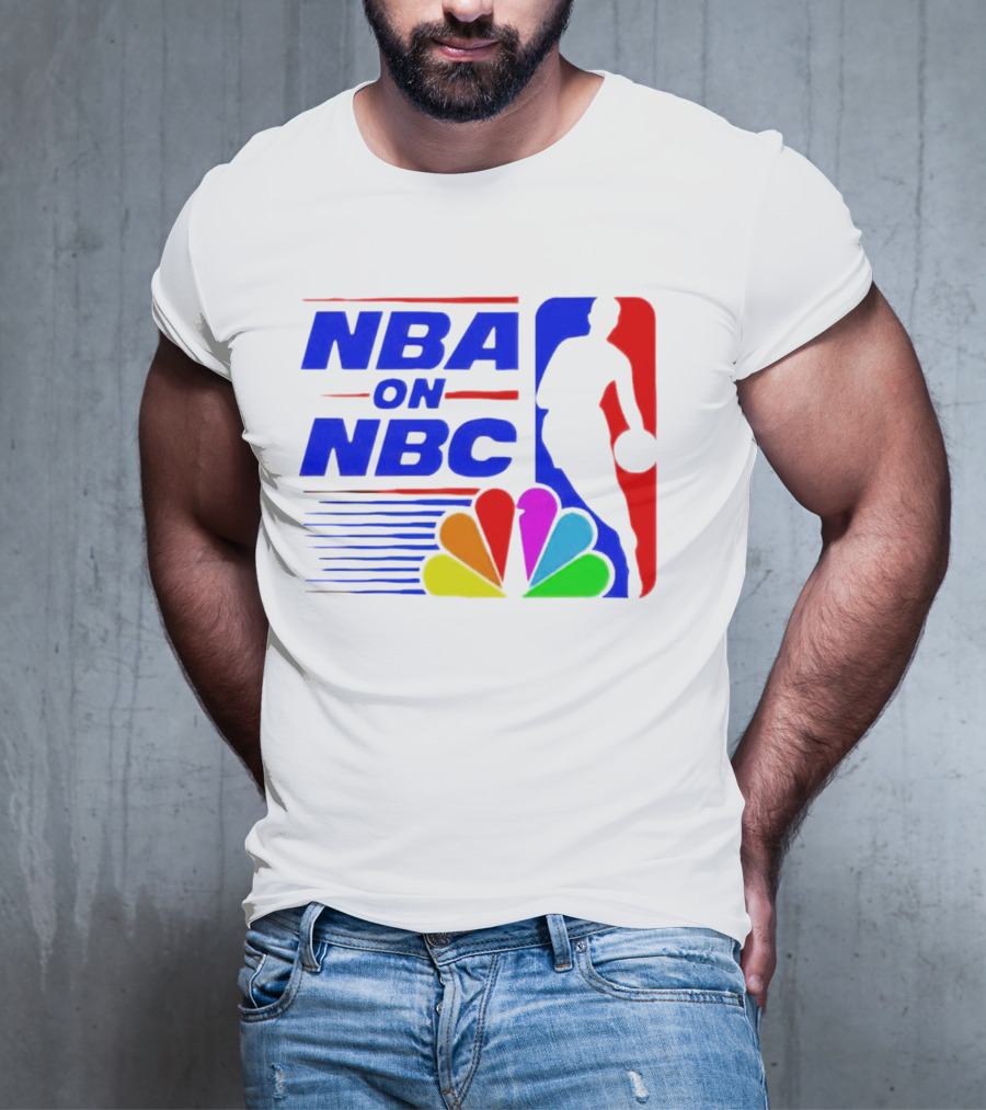 NBA On NBC Basketball Silhouette With Peacock T-Shirt