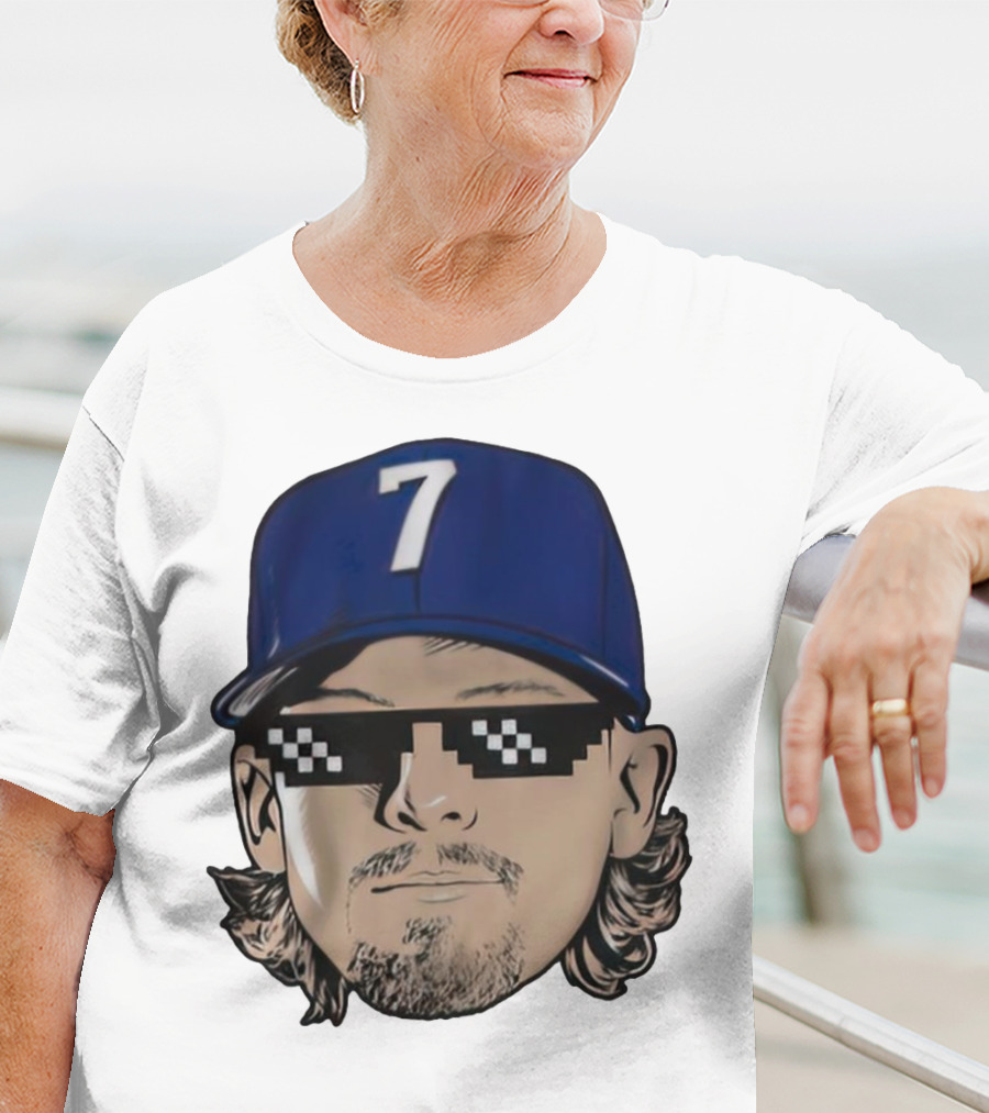 Bobby Witt Jr. Deal With It Kansas City Royals Pixelated Glasses Cap Number 7 T-Shirt