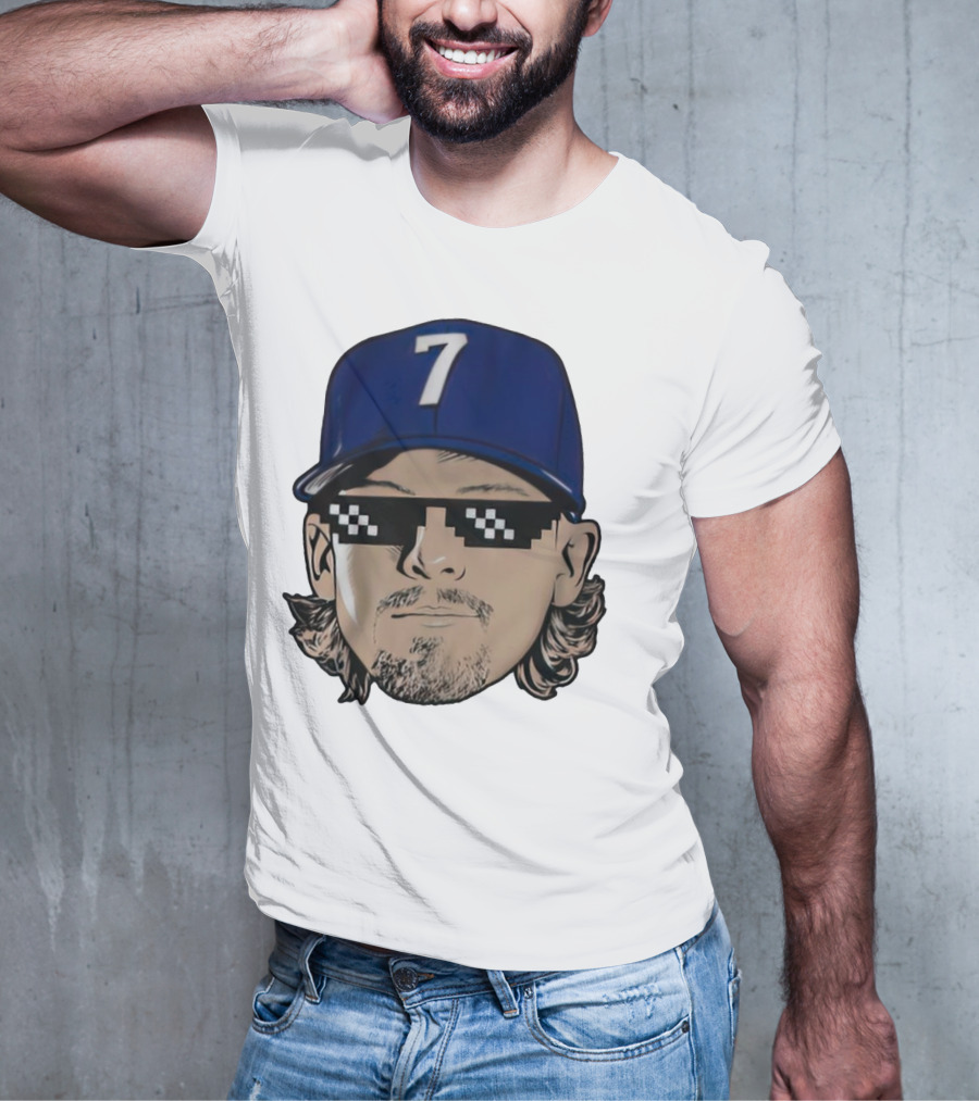 Bobby Witt Jr. Deal With It Kansas City Royals Pixelated Glasses Cap Number 7 T-Shirt