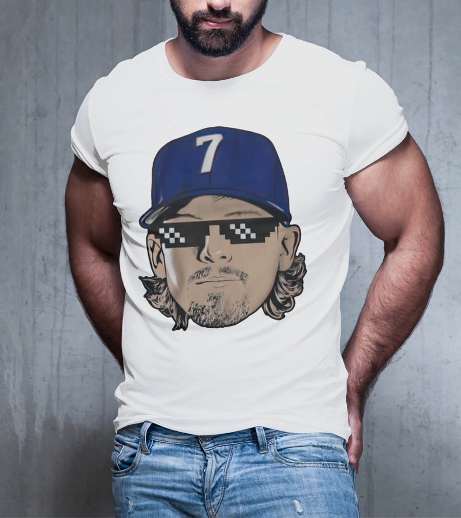 Bobby Witt Jr. Deal With It Kansas City Royals Pixelated Glasses Cap Number 7 T-Shirt