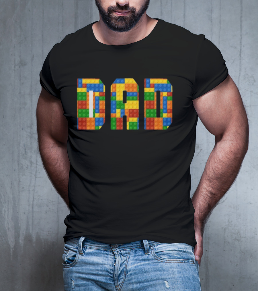 Lego Brick Style Dad Builders T-Shirt
