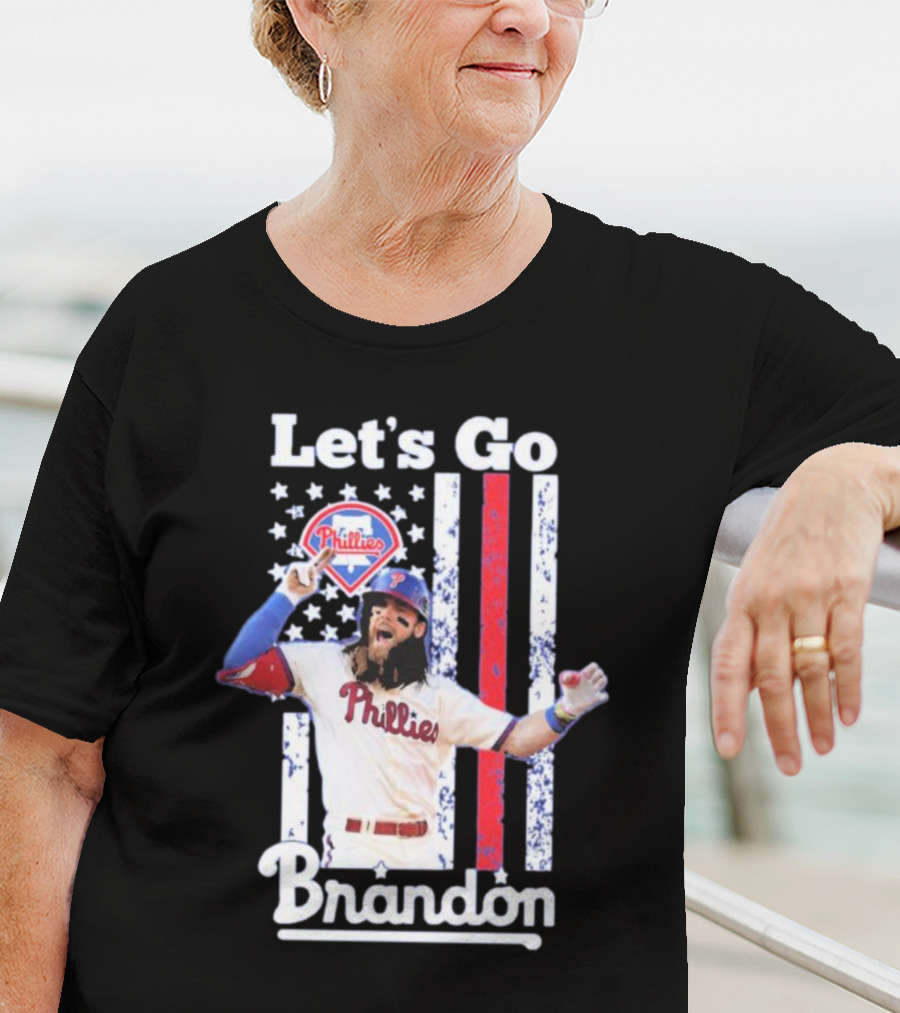 Philadelphia Phillies Let’s Go Brandon Baseball American Flag Stars Stripes T-Shirt