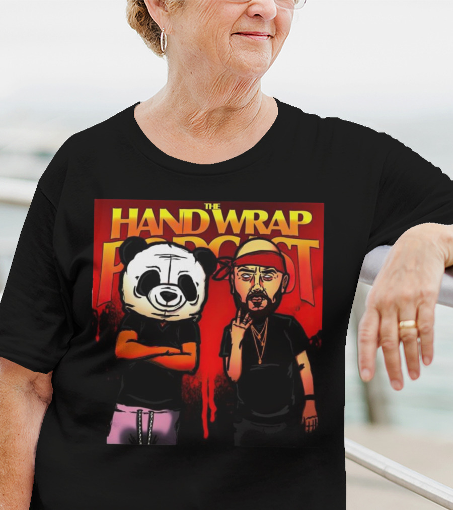 The Hand Wrap Podcast Panda Mask And Bandana Characters T-Shirt