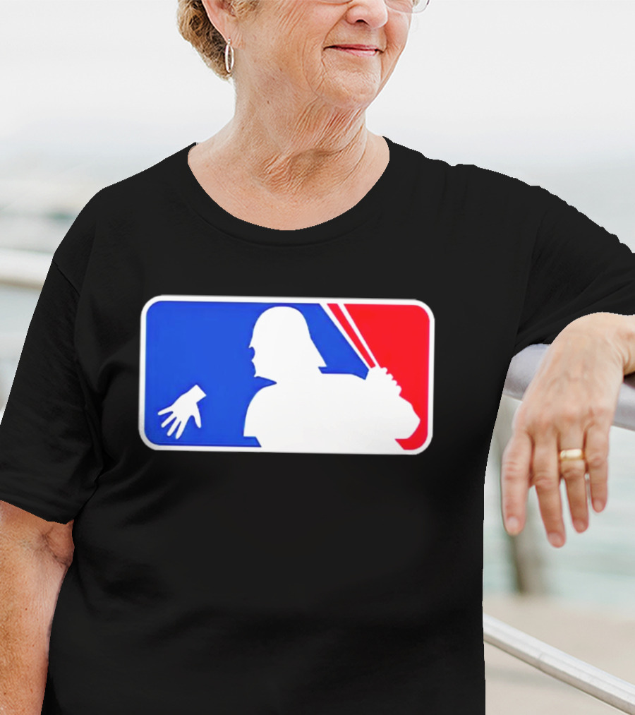 Darth Vader MLB Parody Silhouette With Baseball Bat And Hand T-Shirt