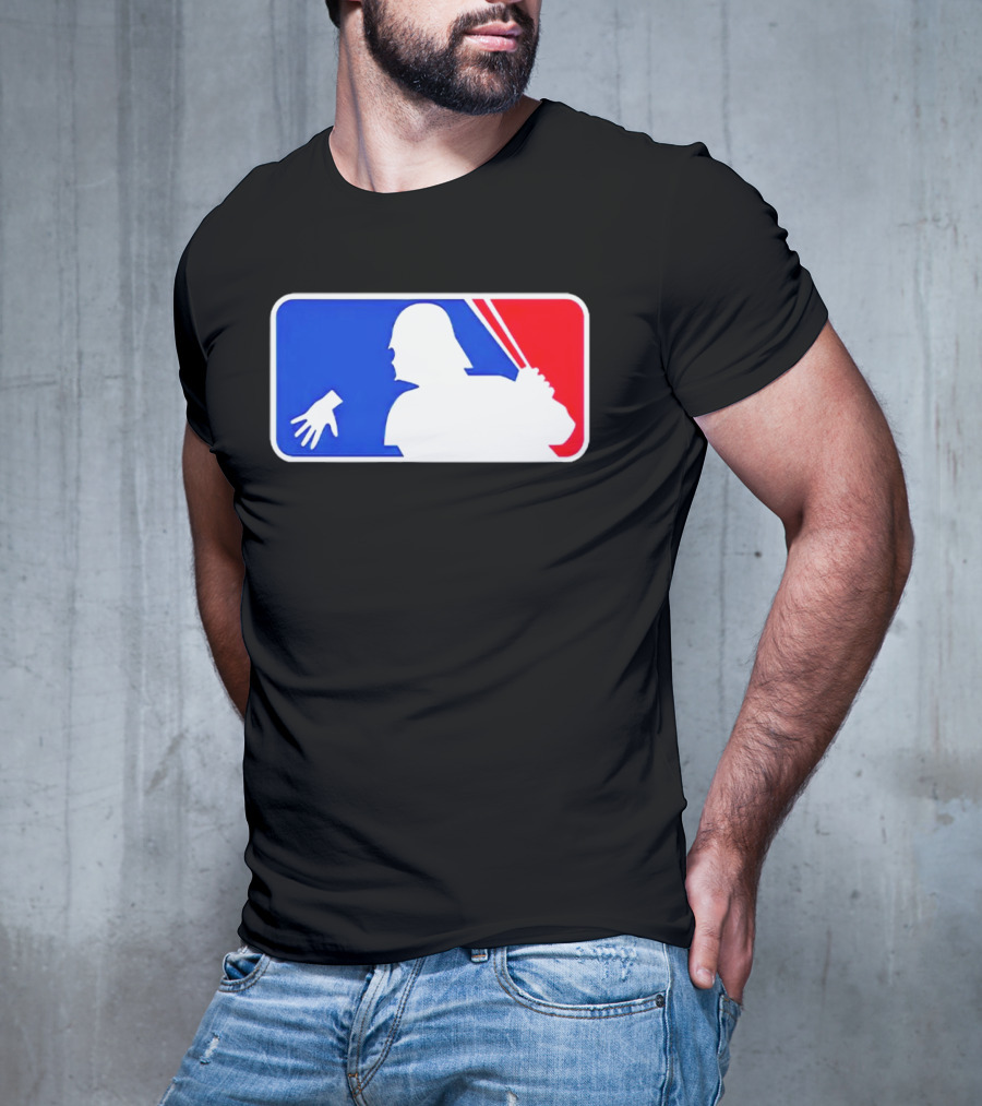 Darth Vader MLB Parody Silhouette With Baseball Bat And Hand T-Shirt