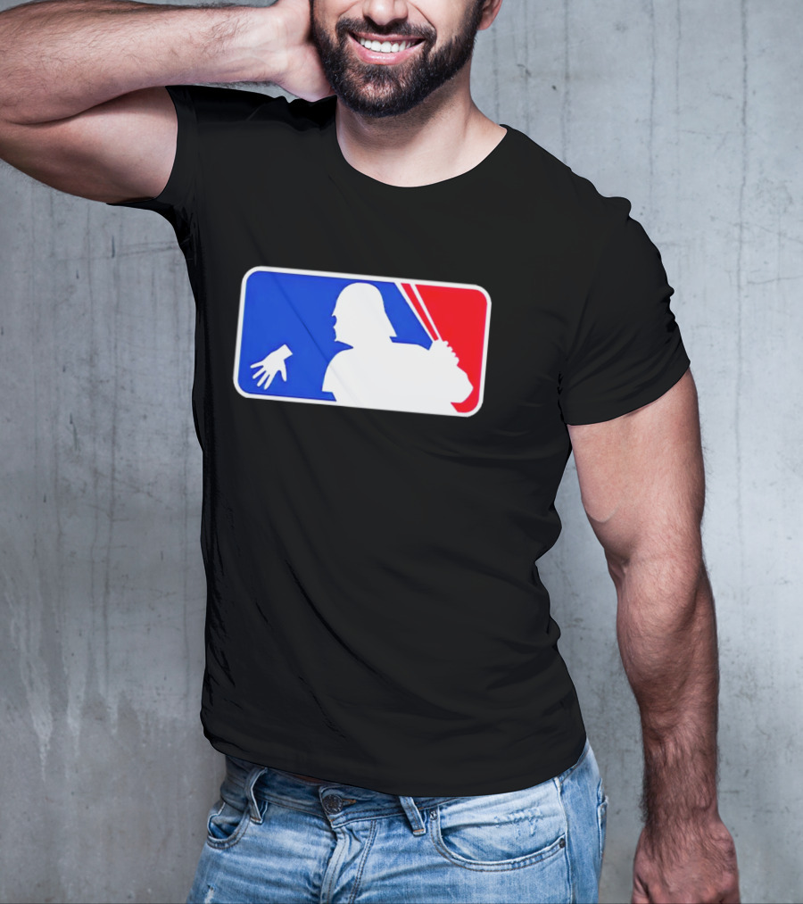 Darth Vader MLB Parody Silhouette With Baseball Bat And Hand T-Shirt