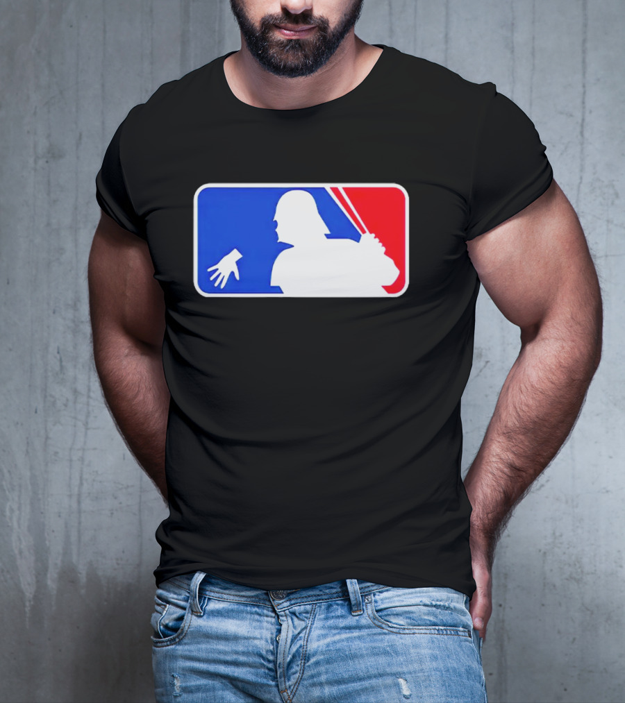 Darth Vader MLB Parody Silhouette With Baseball Bat And Hand T-Shirt